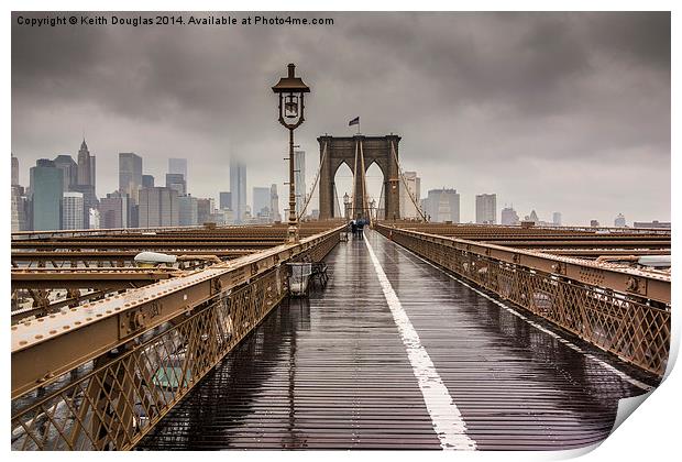  Brooklyn Bridge Print by Keith Douglas