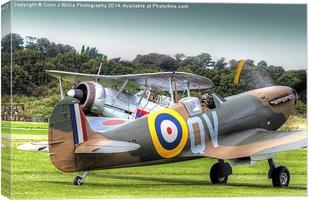  Spitfire and Gladiator Shorham 2014 Canvas Print by Colin Williams Photography