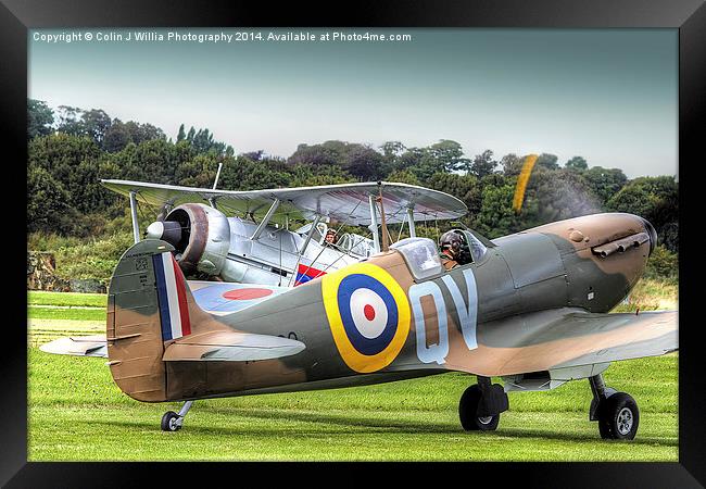  Spitfire and Gladiator Shorham 2014 Framed Print by Colin Williams Photography