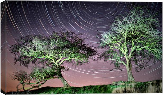 Stars trail Dance of the Night Canvas Print by Jon Fixter