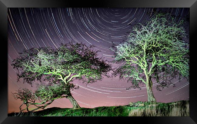  Stars trail Dance of the Night Framed Print by Jon Fixter
