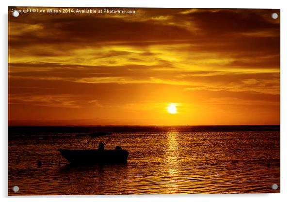  Indian Ocean Sunset Acrylic by Lee Wilson
