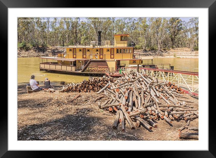  Emmy Lou Paddle Steamer at Echuca Victoria Austra Framed Mounted Print by Pauline Tims