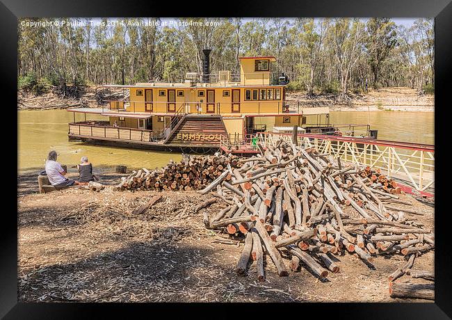  Emmy Lou Paddle Steamer at Echuca Victoria Austra Framed Print by Pauline Tims