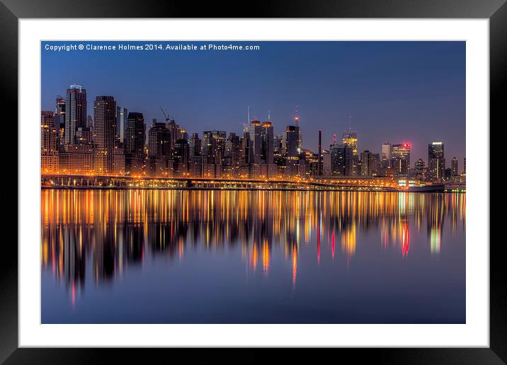 New York City West Side Morning Twilight I Framed Mounted Print by Clarence Holmes