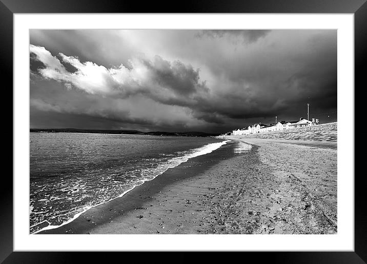Storm over Exmouth in mono.  Framed Mounted Print by Mark Godden