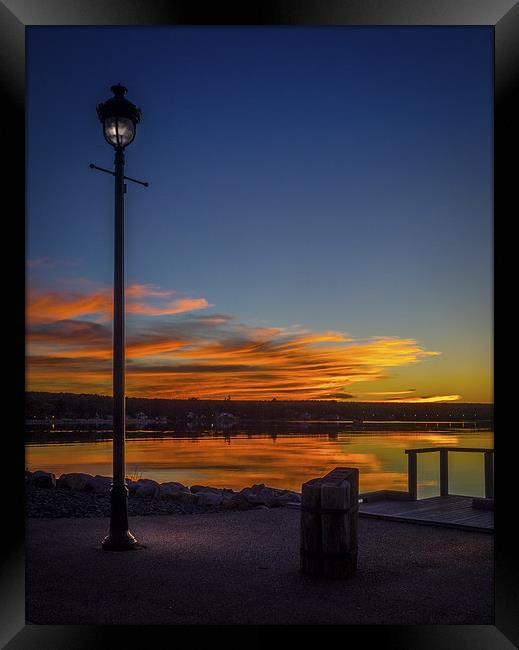 Liverpool Bay Sunset, Nova Scotia, Canada Framed Print by Mark Llewellyn