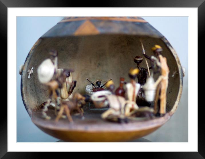  Nativity in a Gourd (Happy Christmas!) Framed Mounted Print by James Bennett (MBK W