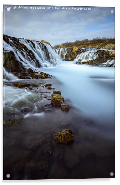 Bruarfoss Waterfall Acrylic by Vinicios de Moura