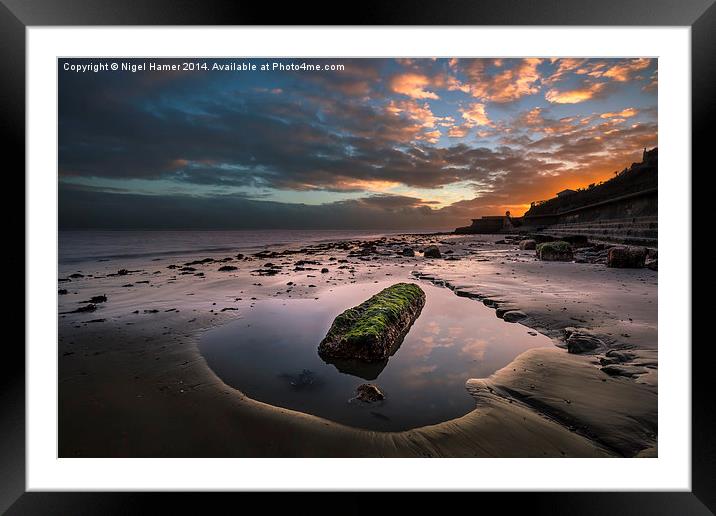 Rock Pool Sunset Framed Mounted Print by Wight Landscapes
