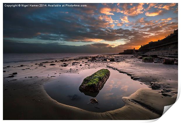 Rock Pool Sunset Print by Wight Landscapes