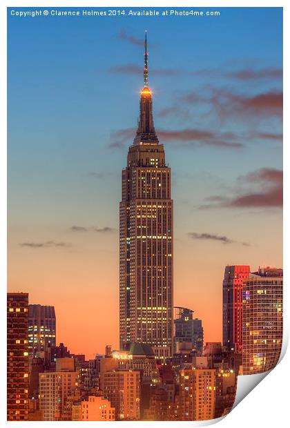 Empire State Building Morning Twilight III Print by Clarence Holmes