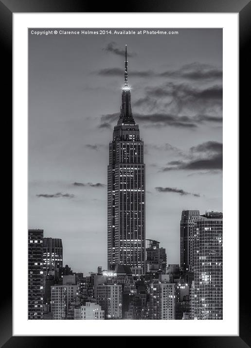 Empire State Building Morning Twilight IV Framed Mounted Print by Clarence Holmes