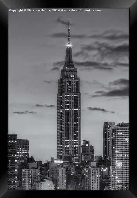 Empire State Building Morning Twilight IV Framed Print by Clarence Holmes