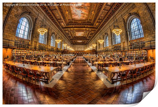 New York Public Library Main Reading Room VII Print by Clarence Holmes