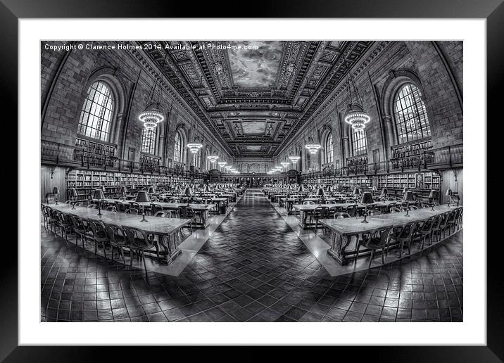 New York Public Library Main Reading Room VIII Framed Mounted Print by Clarence Holmes