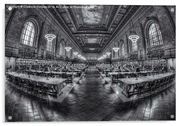 New York Public Library Main Reading Room VIII Acrylic by Clarence Holmes