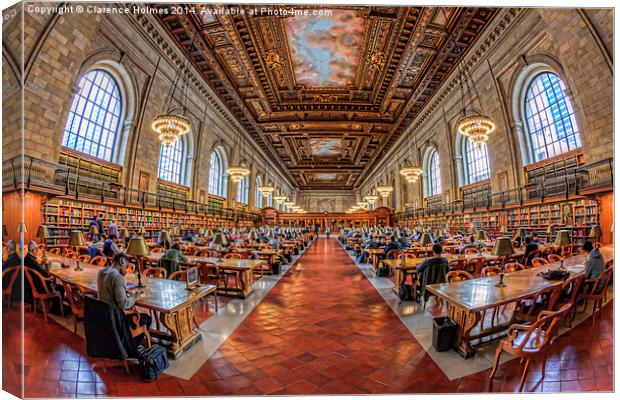 New York Public Library Main Reading Room I Canvas Print by Clarence Holmes