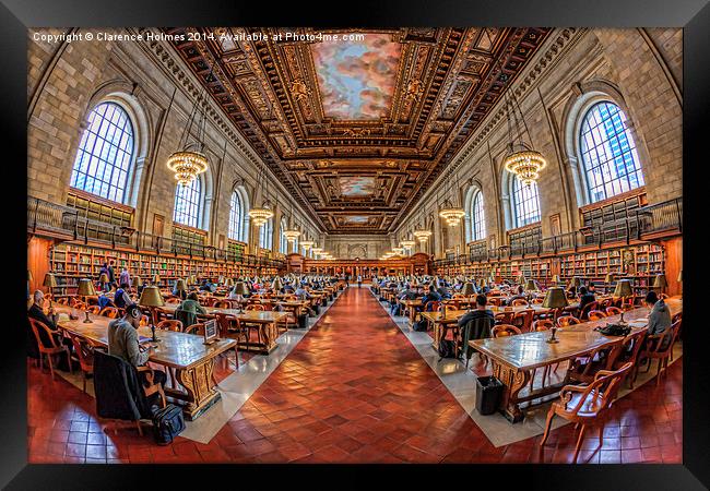 New York Public Library Main Reading Room I Framed Print by Clarence Holmes