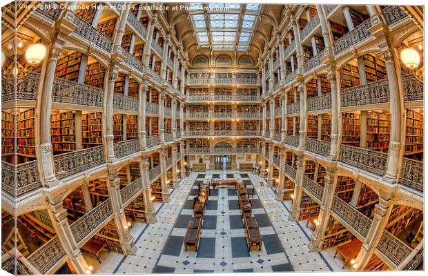 George Peabody Library I Canvas Print by Clarence Holmes