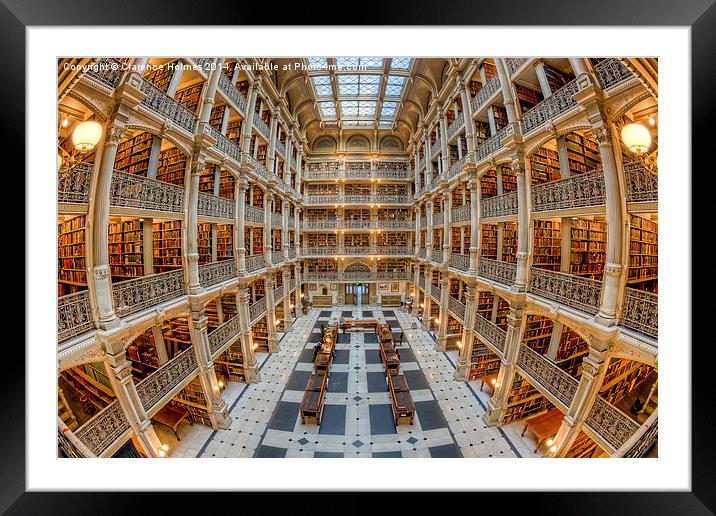 George Peabody Library I Framed Mounted Print by Clarence Holmes