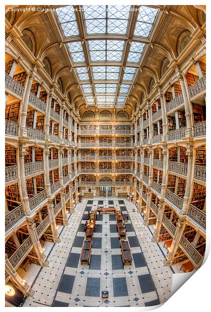 George Peabody Library III Print by Clarence Holmes