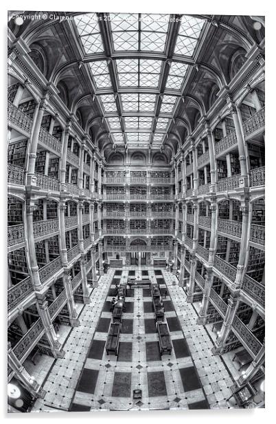 George Peabody Library IV Acrylic by Clarence Holmes