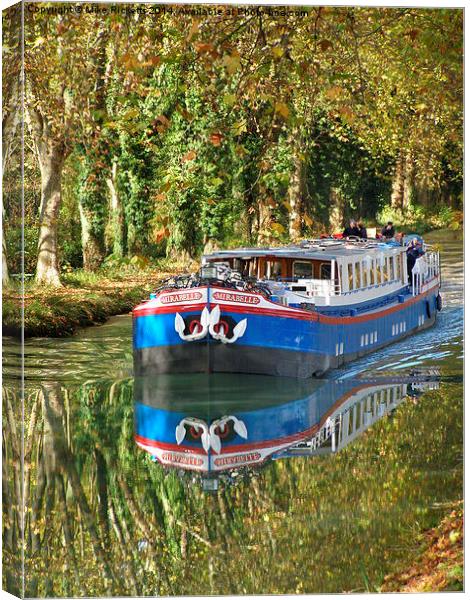  Peniche Mirabelle on the Canal de Garonne, France Canvas Print by Mike Ricketts
