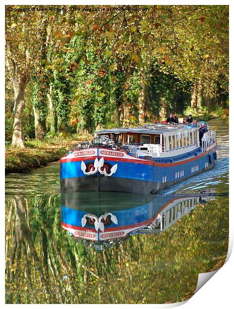  Peniche Mirabelle on the Canal de Garonne, France Print by Mike Ricketts