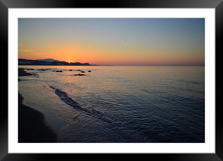 Sunrise at Estepona, Costa del Sol Spain  Framed Mounted Print by Jonathan Evans