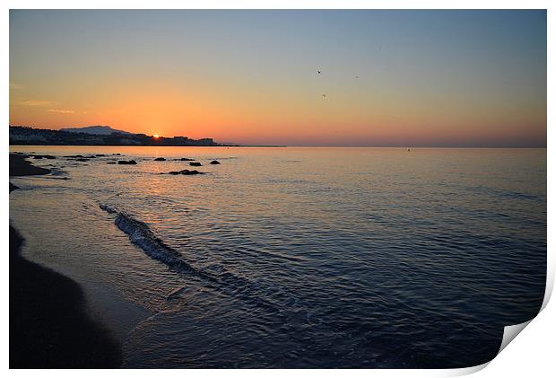 Sunrise at Estepona, Costa del Sol Spain  Print by Jonathan Evans