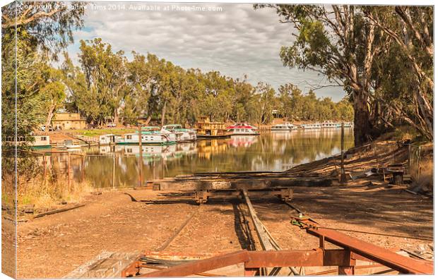  Slipway to the Murray Canvas Print by Pauline Tims