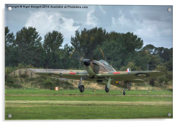  Mark 1 Hawker Hurricane Acrylic by Nigel Bangert
