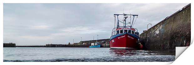  Fishing Boat In Port Seton Harbour Print by Alan Whyte