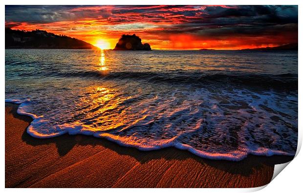 wonderful sunset Print by alioune senghor