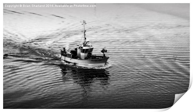  Fishing Boat Leaving Harbour Print by Brian Sharland