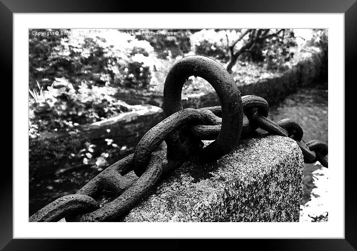  Rusty Chain By The Mill Stream. Framed Mounted Print by Brian Sharland