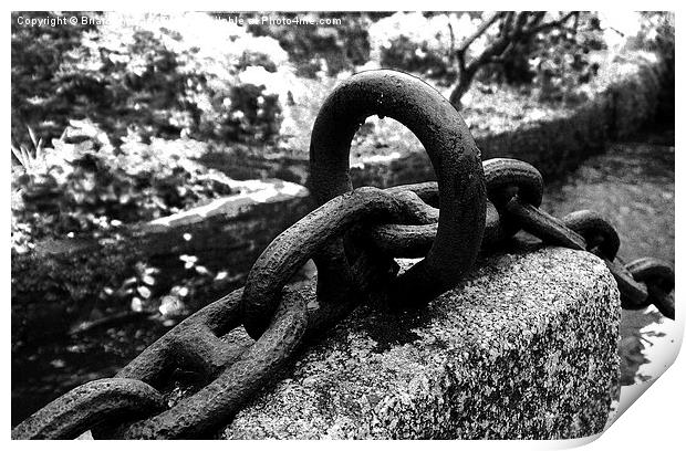  Rusty Chain By The Mill Stream. Print by Brian Sharland