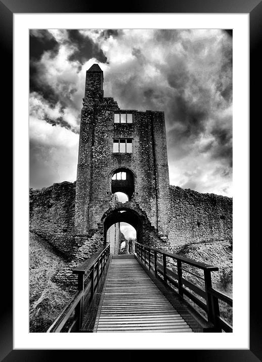 Sherborne Castle B-W HDR Framed Mounted Print by Dave Windsor