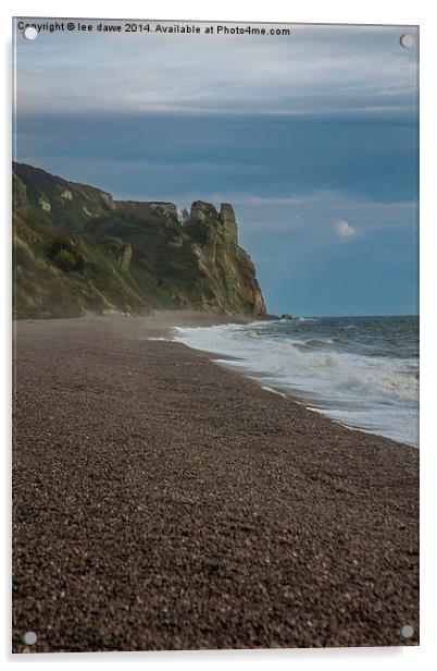  Branscombe Cliffs Acrylic by Images of Devon