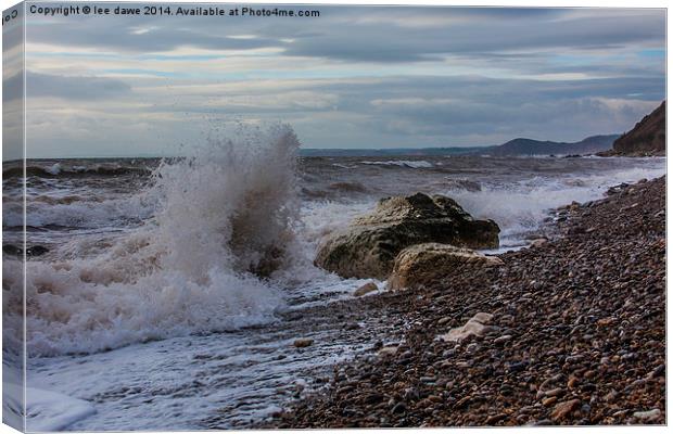  Stormy Waters Canvas Print by Images of Devon