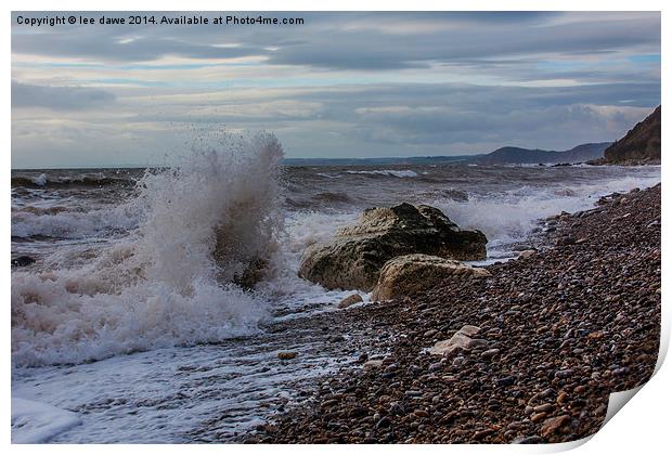  Stormy Waters Print by Images of Devon