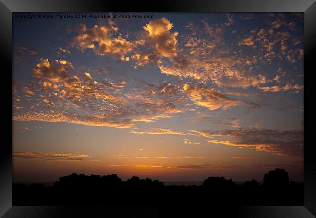  Sunset Over Mastihari Framed Print by Peter Yardley