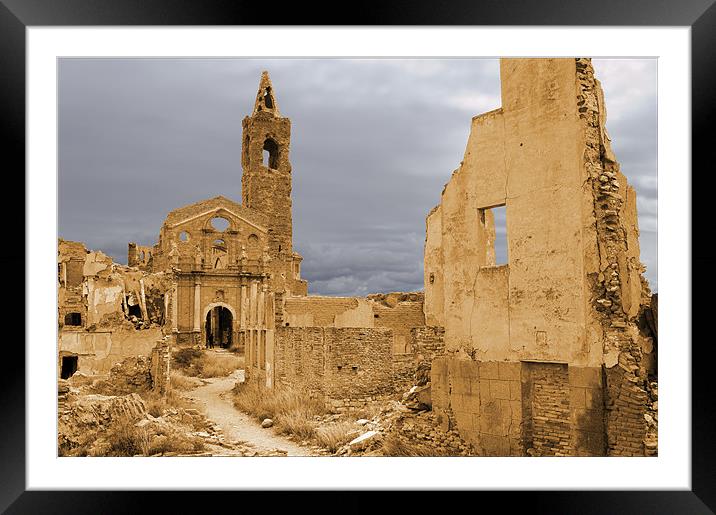 Belchite ruins. Spain Framed Mounted Print by Josep M Peñalver