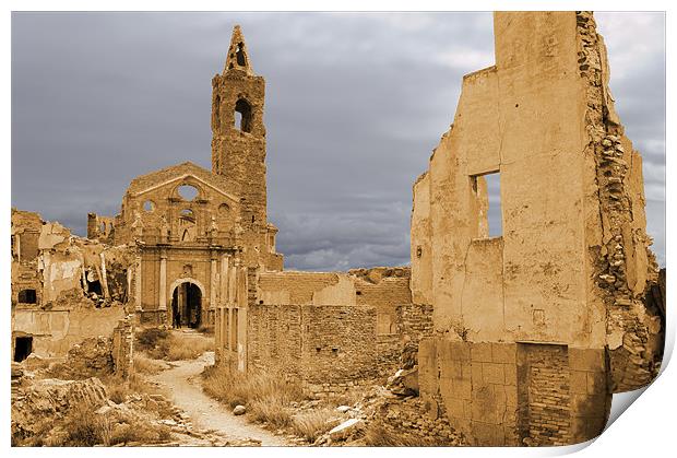Belchite ruins. Spain Print by Josep M Peñalver
