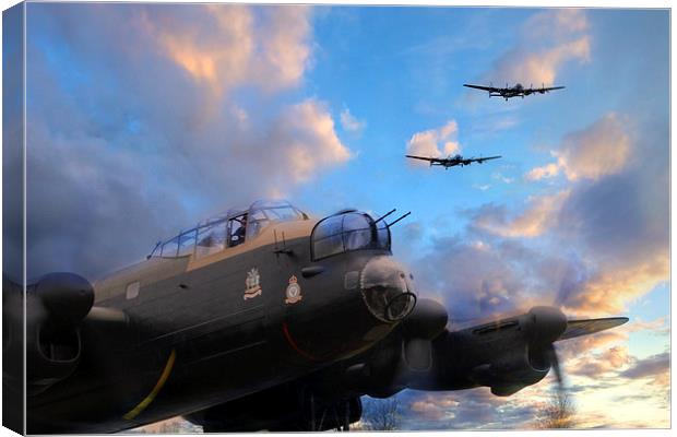 Three lancasters  Canvas Print by J Biggadike