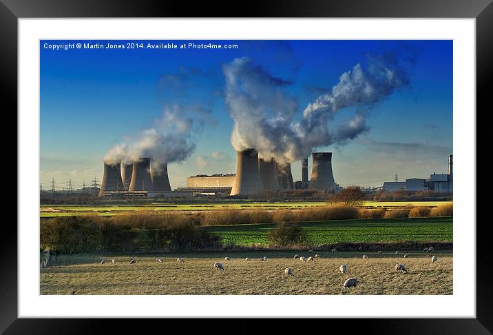  Over the Trent to West Burton Power Station Framed Mounted Print by K7 Photography