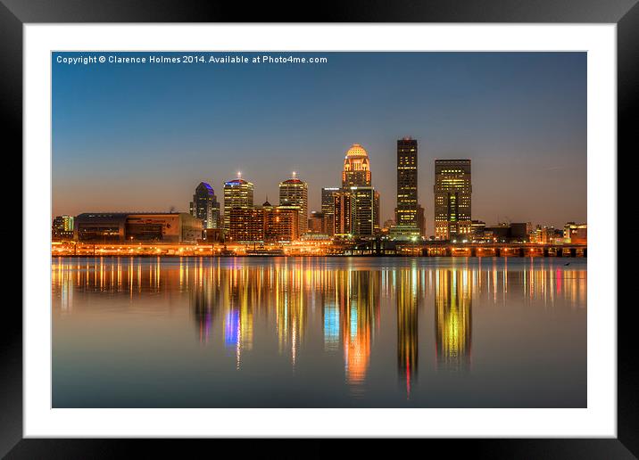 Louisville Skyline Morning Twilight I Framed Mounted Print by Clarence Holmes