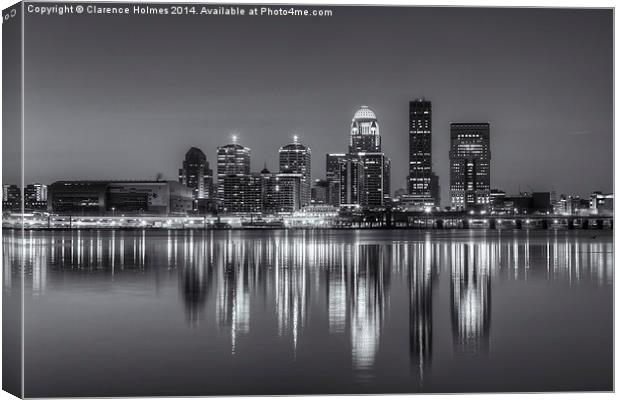 Louisville Skyline Morning Twilight II Canvas Print by Clarence Holmes