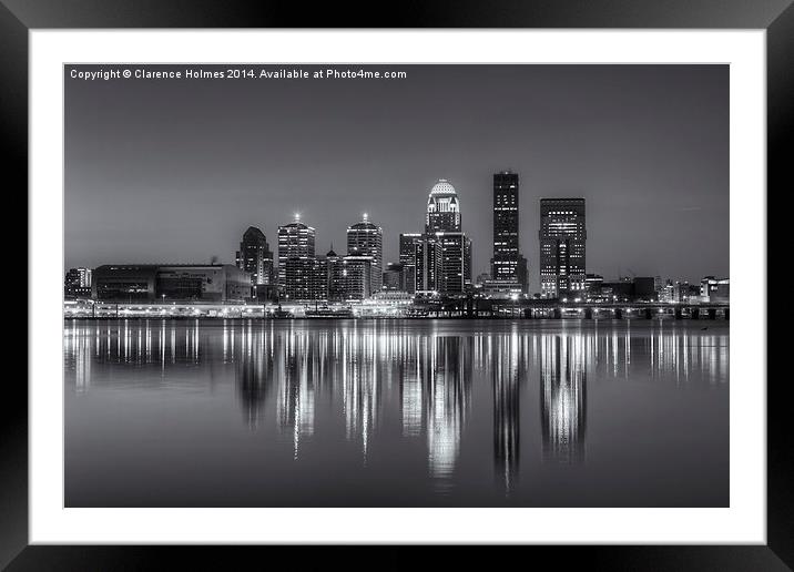 Louisville Skyline Morning Twilight II Framed Mounted Print by Clarence Holmes